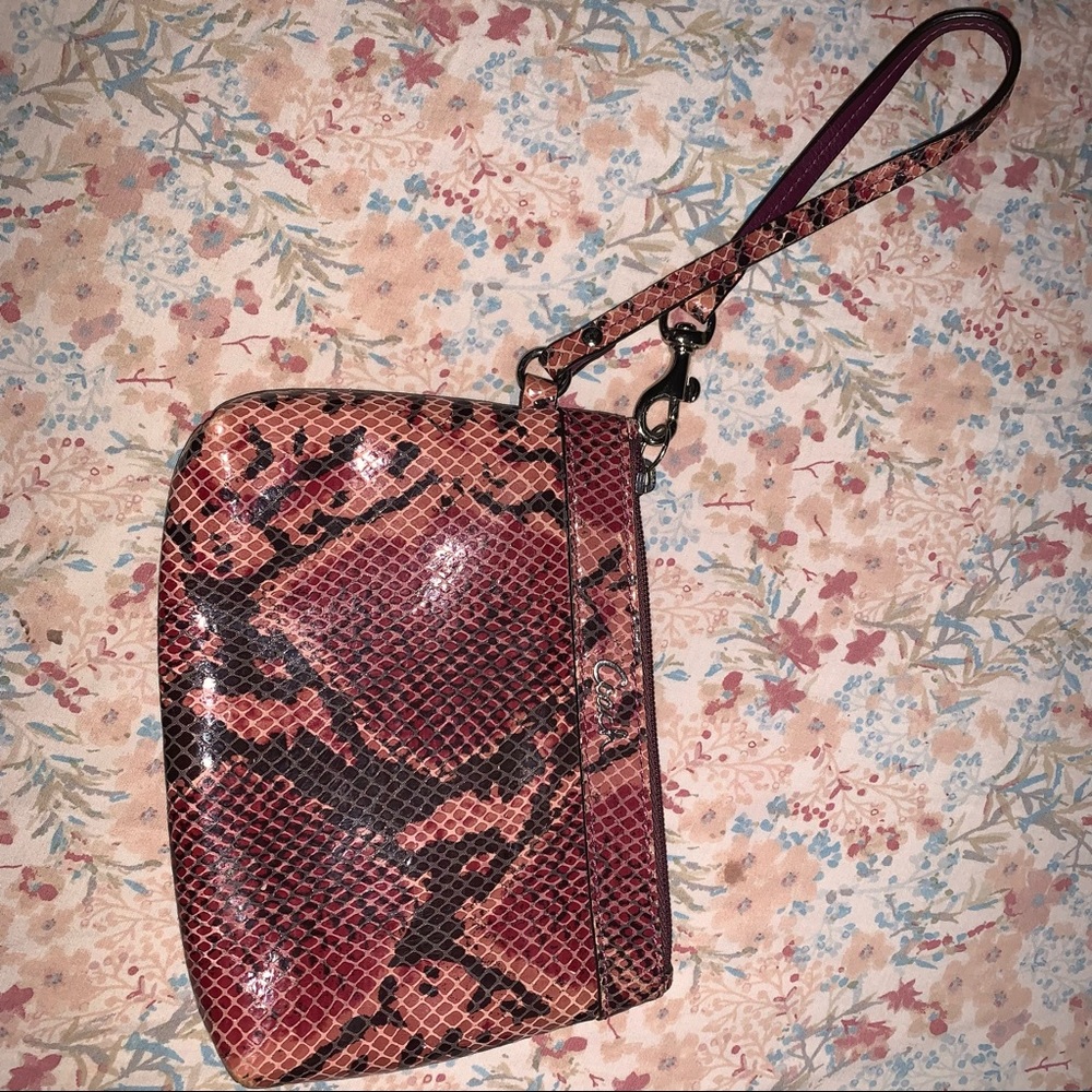 Vintage coach soho wristlet python